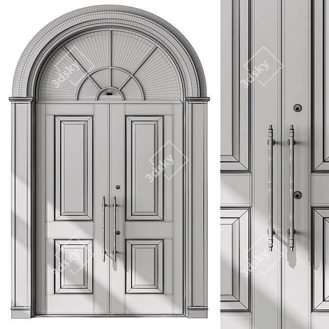  Curved Entry Door - Model 75 3D model image 5