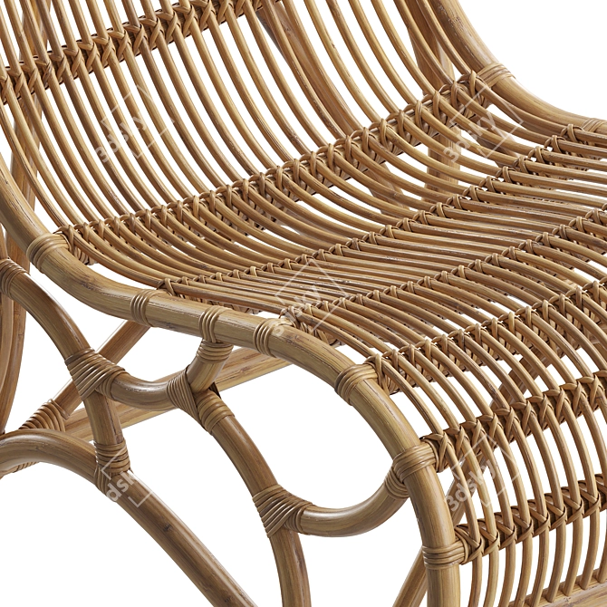 Contemporary Rattan Accent Chair 3D model image 3