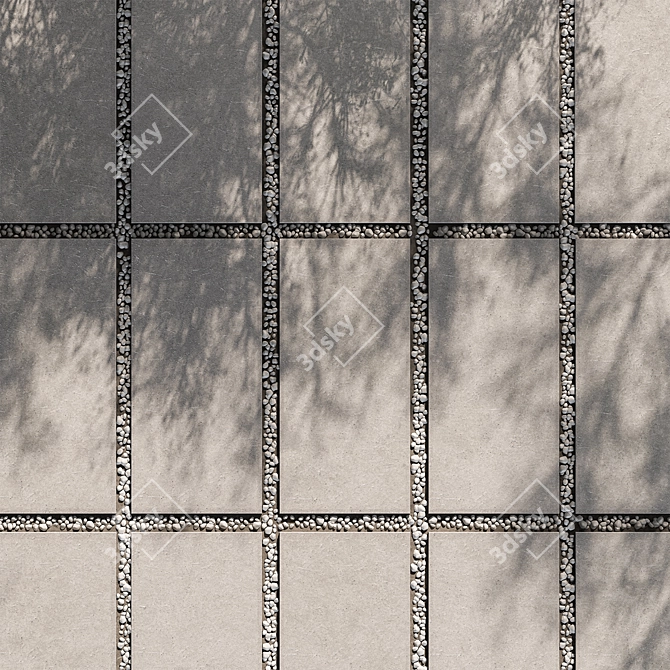 Gravel Infused Concrete Paving Slab 3D model image 2