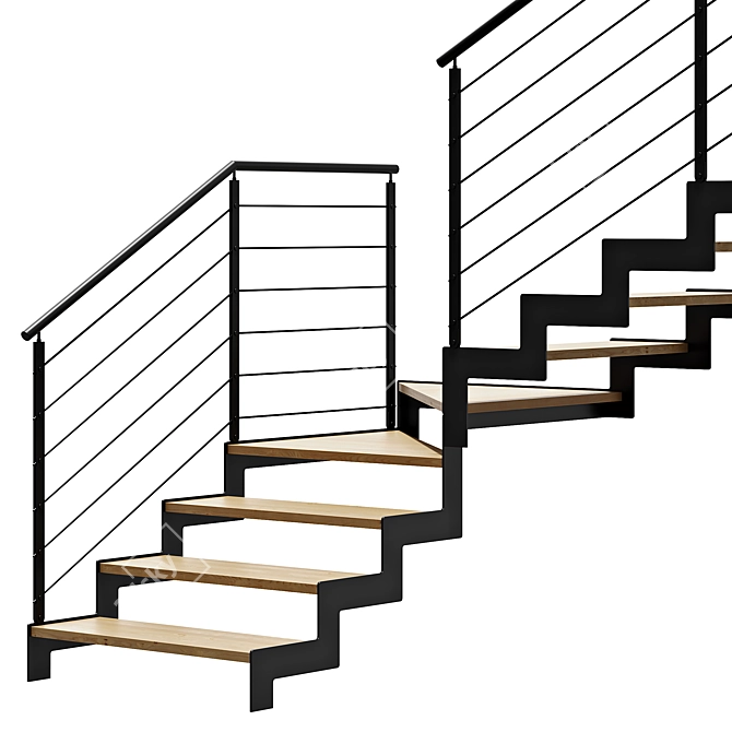 Ascend Metal Steps Set 3D model image 2