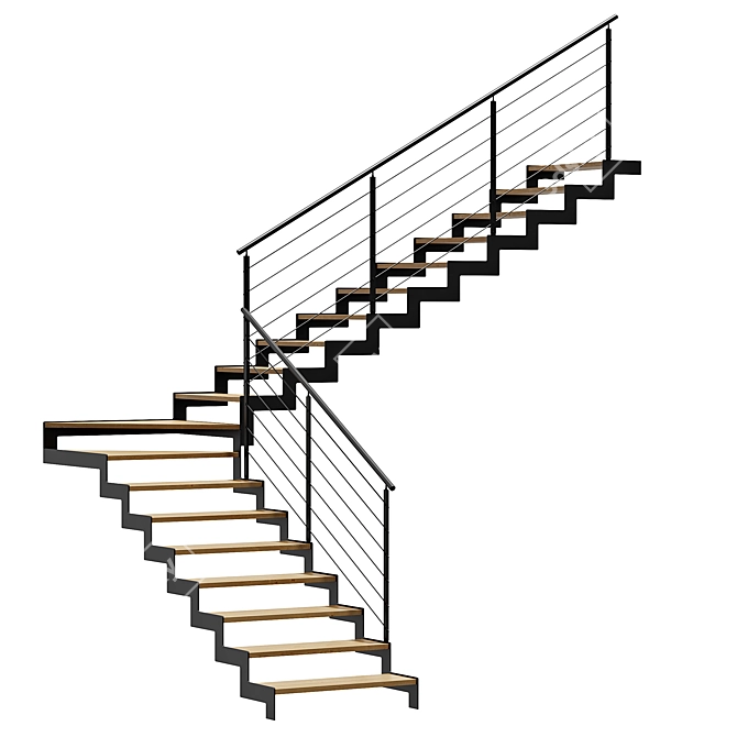 Ascend Metal Steps Set 3D model image 4