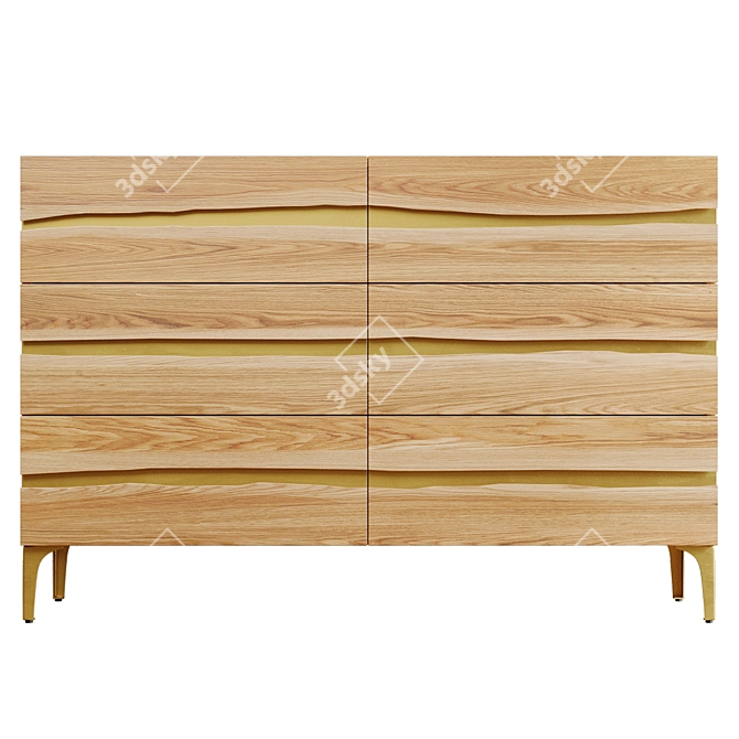 Live-Edge Prana Six-Drawer Dresser 3D model image 1