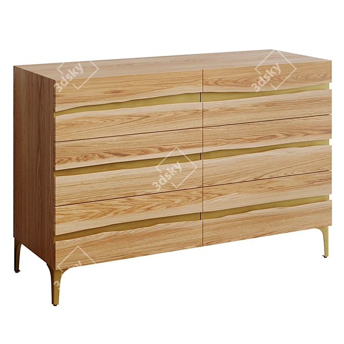 Live-Edge Prana Six-Drawer Dresser 3D model image 2