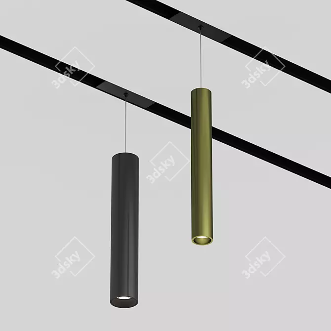 Sleek OneLine Tube Lighting 3D model image 1