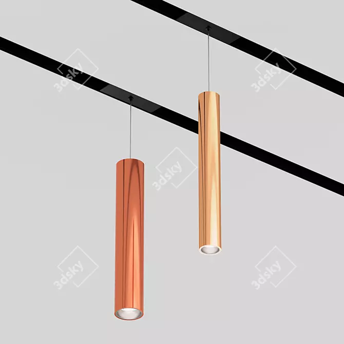 Sleek OneLine Tube Lighting 3D model image 2