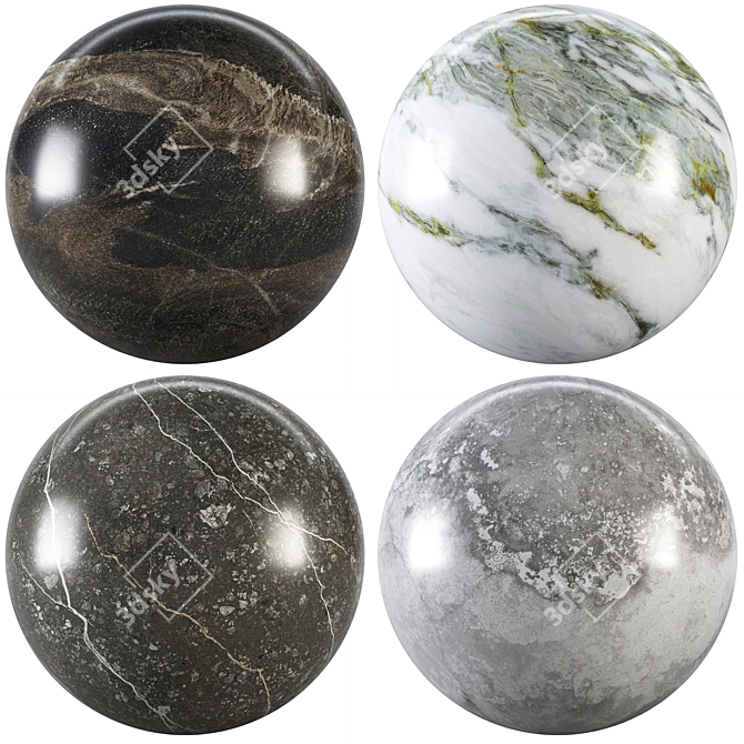 Marble Texture Collection Slabs Tiles 3D model image 1