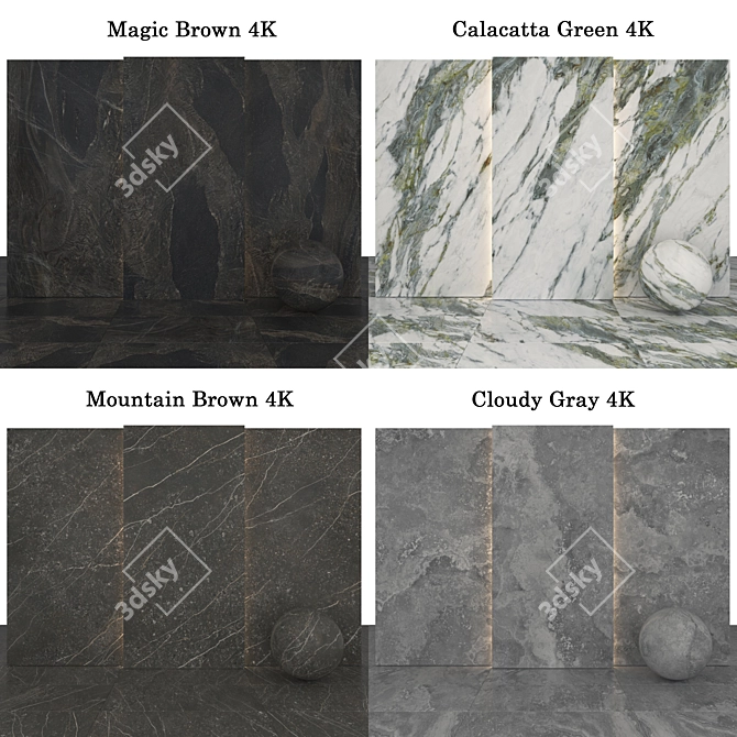 Marble Texture Collection Slabs Tiles 3D model image 2