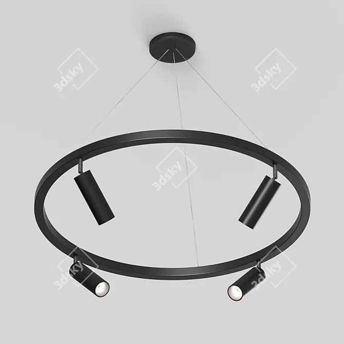 Minimalist Adjustable Pendant Lights 3D model image 1