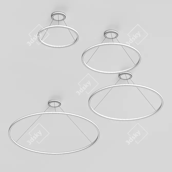 Modern LED Ring Pendant Light 3D model image 3