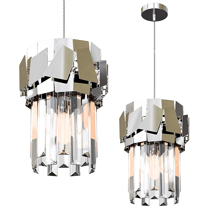 Polygonal Hanging Light Fixture 3D model image 1