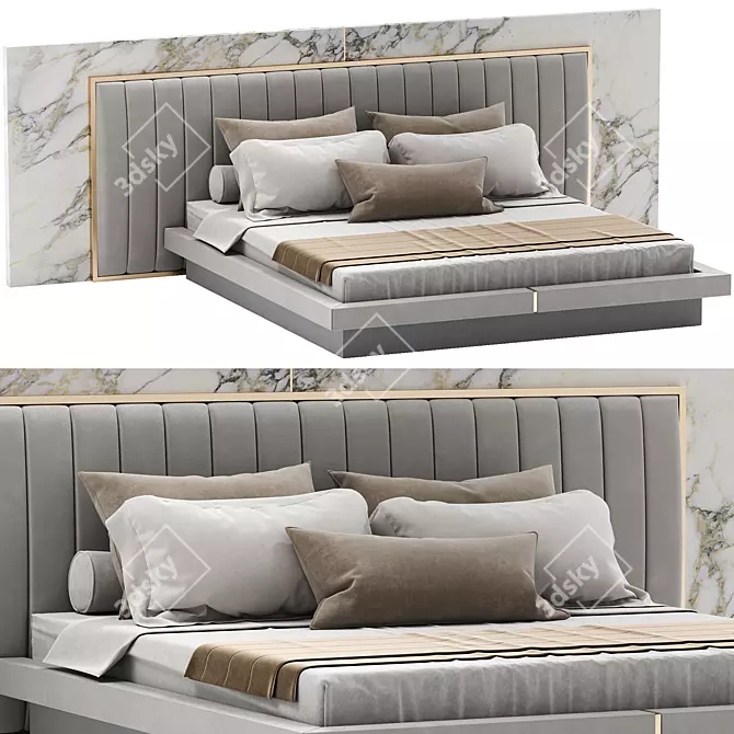 Luxurious Algerone Bed Design 3D model image 1