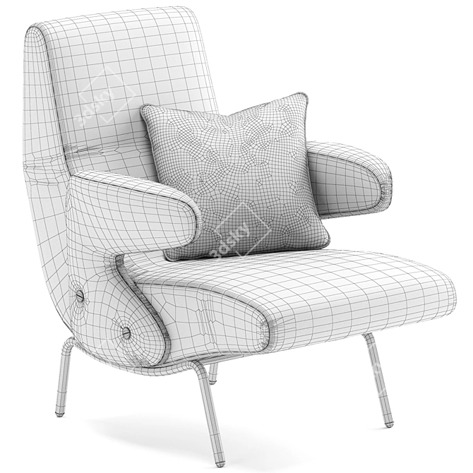 Revamped X-Form TurboSmoothing Armchair 3D model image 8