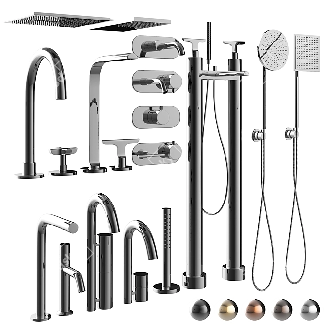 Fantini Faucet Collection: 18 Models 3D model image 1