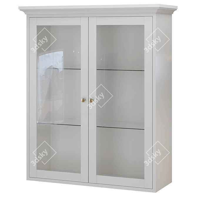 Elegant Glass Display Cabinet Set 3D model image 3