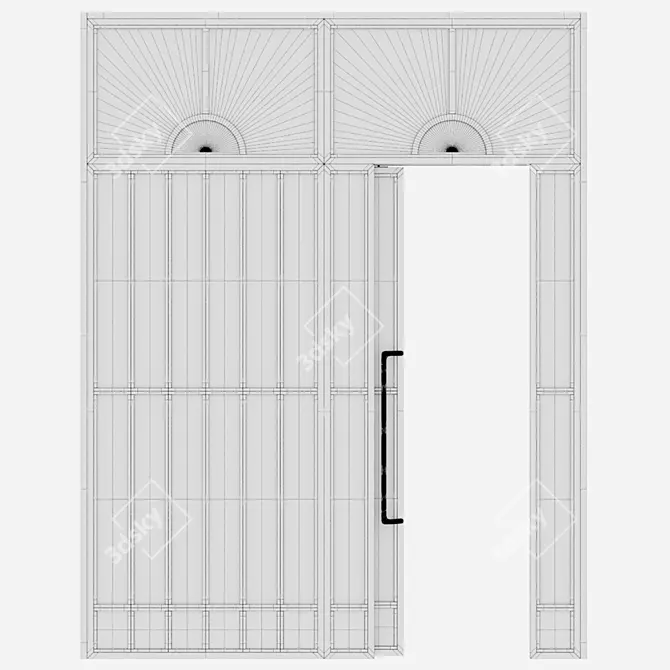 Corona Aluminium Door 3D Model 3D model image 4