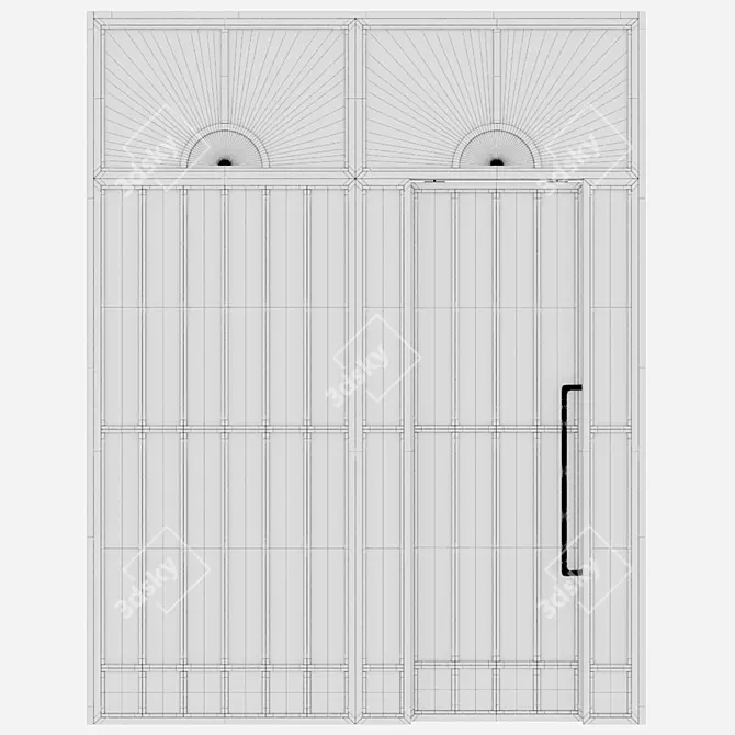 Corona Aluminium Door 3D Model 3D model image 5