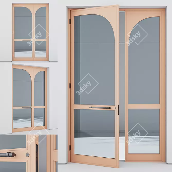 Sleek Aluminium Door Render Kit 3D model image 1