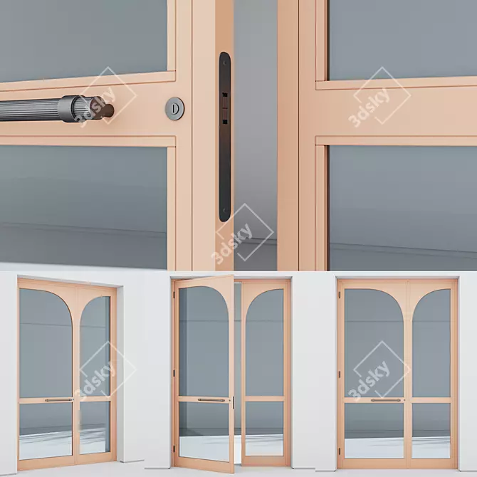 Sleek Aluminium Door Render Kit 3D model image 3