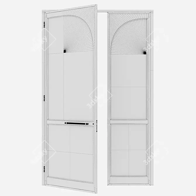 Sleek Aluminium Door Render Kit 3D model image 4