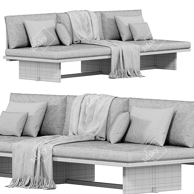 Modern Minimalist Design Daybed Sofa 3D model image 5