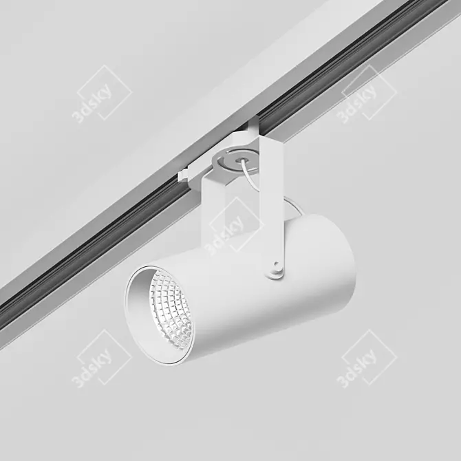 Sleek Adjustable Tube Clip Light 3D model image 2