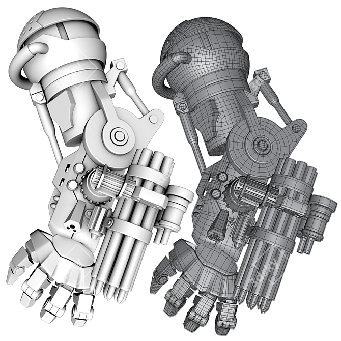 Automaton Mech Hand 3D model image 3