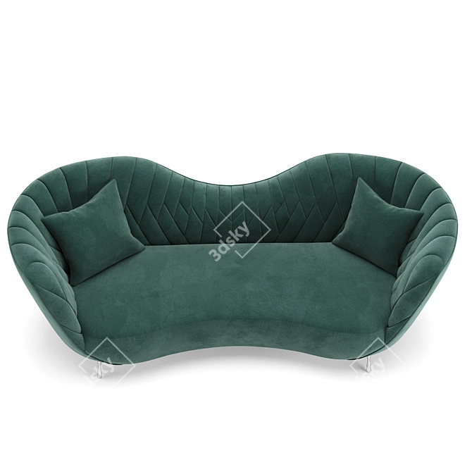 Ethereal Velvet Sofa Upgrade 3D model image 3