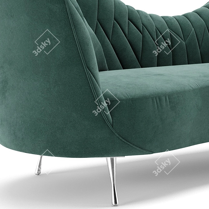 Ethereal Velvet Sofa Upgrade 3D model image 5