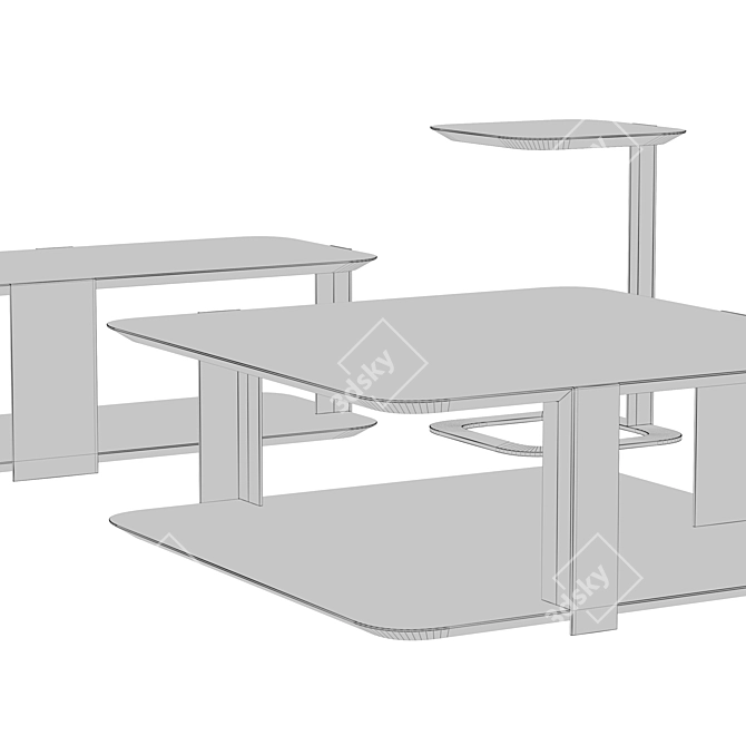 Contemporary Bonaldo Paddle Tables 3D model image 3