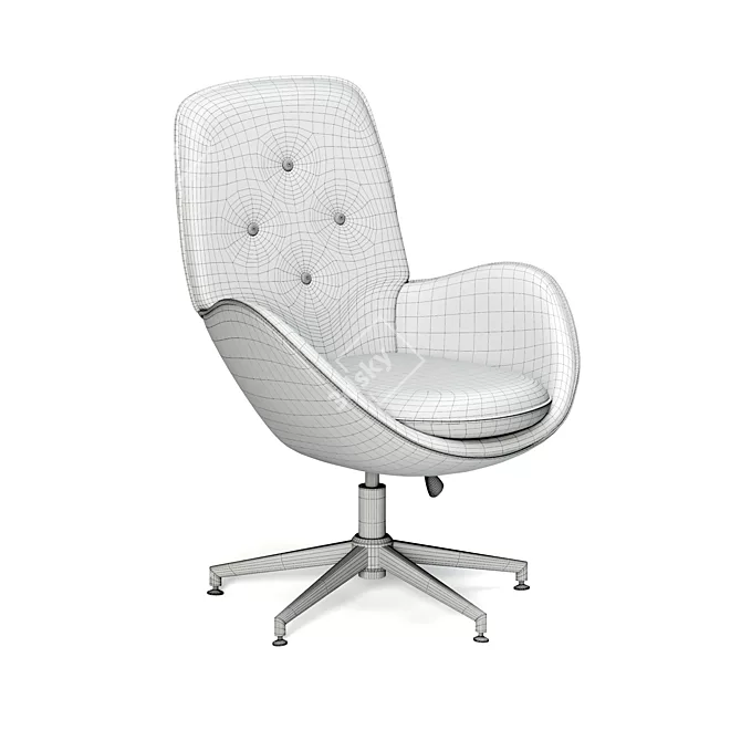 Beth Lounge Swivel Chair 3D model image 2