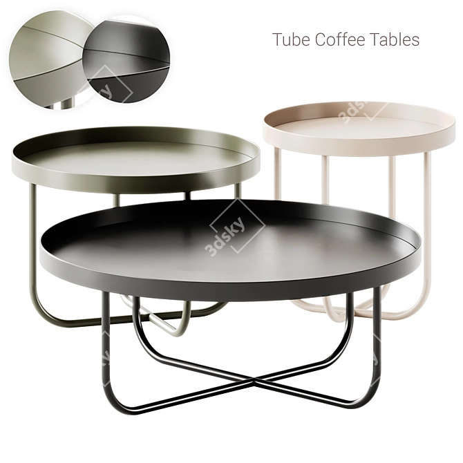 INNOVA Imbottiti Tube Coffee Tables: Modern Chic Sizes 3D model image 1