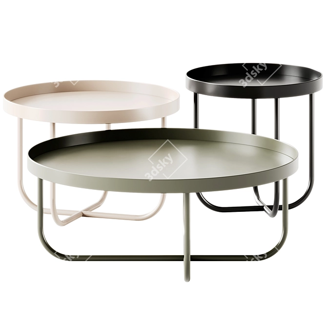 INNOVA Imbottiti Tube Coffee Tables: Modern Chic Sizes 3D model image 2