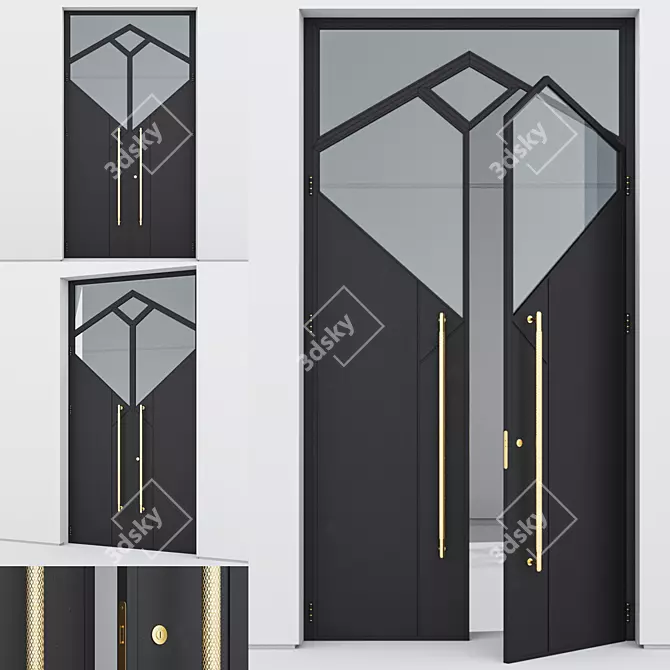 Corona Aluminum Door 345 Render 3D model image 1