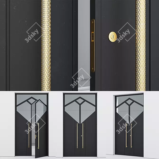 Corona Aluminum Door 345 Render 3D model image 3