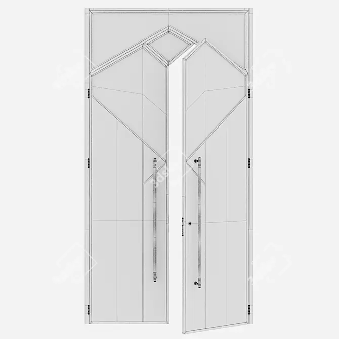 Corona Aluminum Door 345 Render 3D model image 4