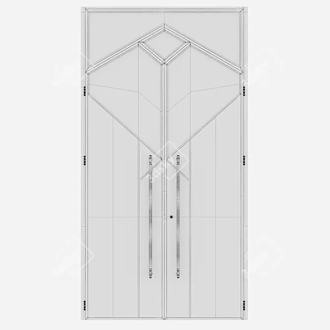 Corona Aluminum Door 345 Render 3D model image 5