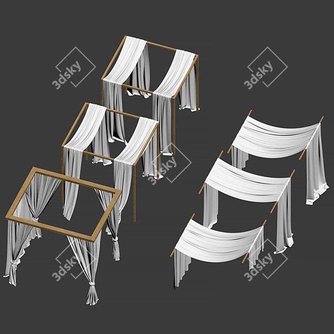 Roof Canopy Set 3D model image 3