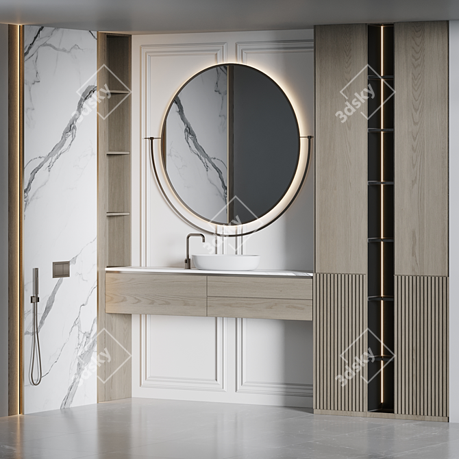 Modern Bathroom Furniture Set 52 3D model image 1