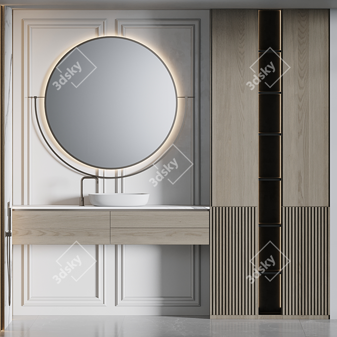 Modern Bathroom Furniture Set 52 3D model image 4