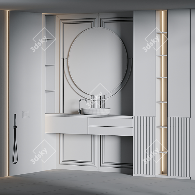 Modern Bathroom Furniture Set 52 3D model image 6