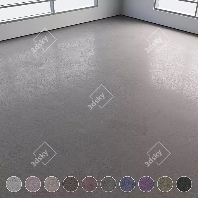 Colorful Seamless Polished Concrete Floor 3D model image 1