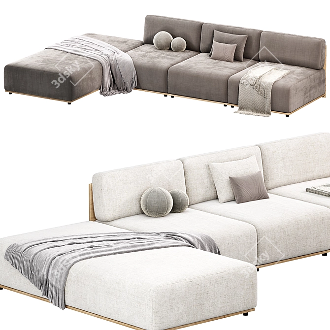 Meridiani Claud Open-Air Modular Sofa 3D model image 3