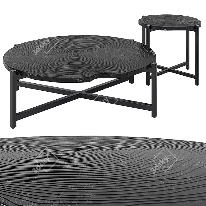 Title: Modern Picket Corner Coffee Table 3D model image 1