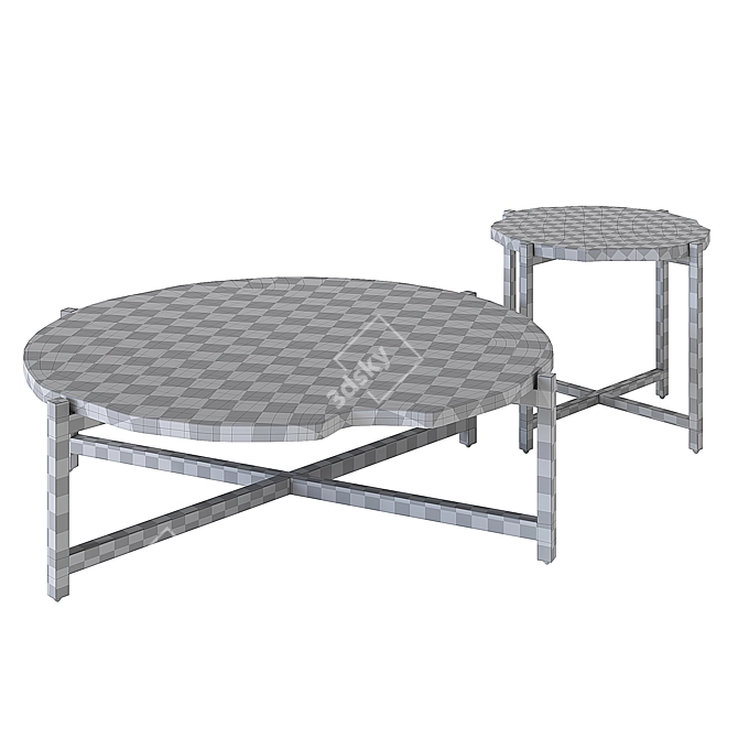 Title: Modern Picket Corner Coffee Table 3D model image 5