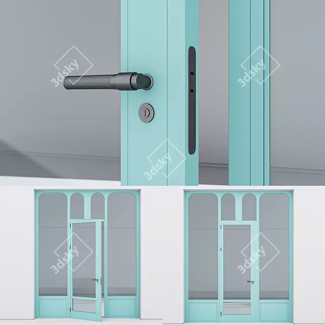 Corona Render Aluminium Door 346 3D model image 3