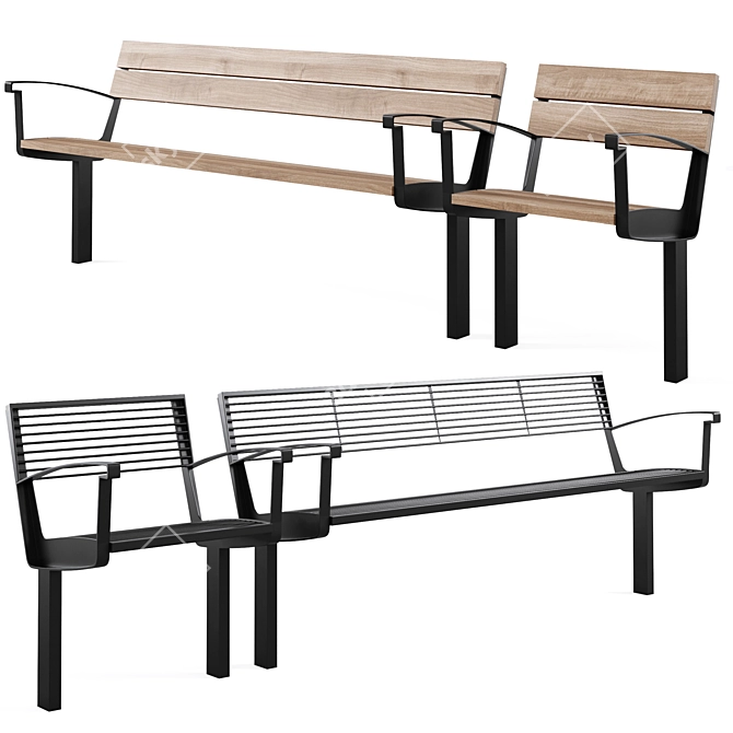 Urban Seating Ensemble by mmcite 3D model image 2