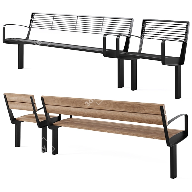 Urban Seating Ensemble by mmcite 3D model image 3