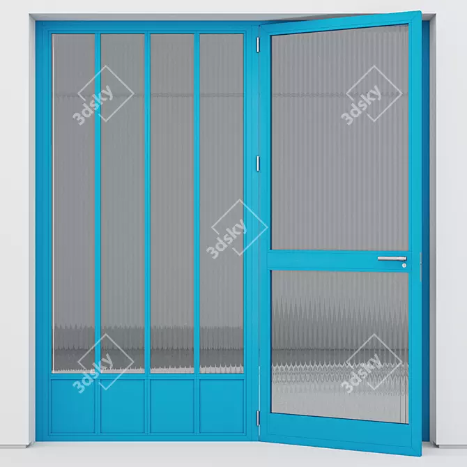 Sleek Aluminium Door Design 3D model image 1