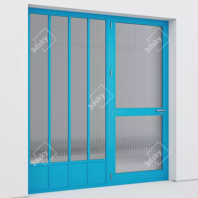 Sleek Aluminium Door Design 3D model image 2