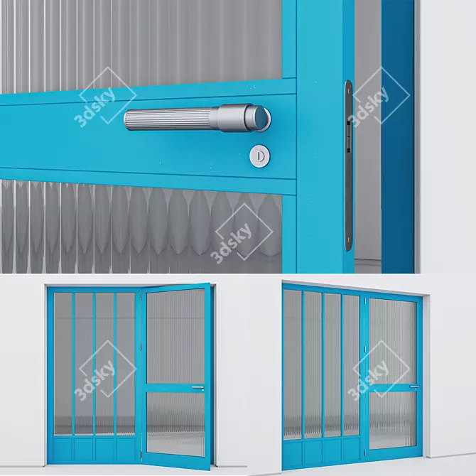 Sleek Aluminium Door Design 3D model image 3